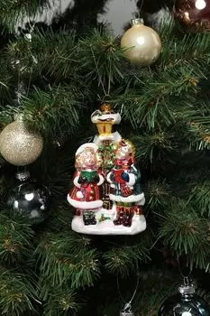 Елочная игрушка стеклянная Дети Рождественская песня Holiday Classics