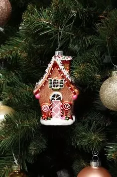 Елочная игрушка стеклянная Домик Holiday Classics