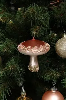 Елочная игрушка стеклянная Гриб Holiday Classics