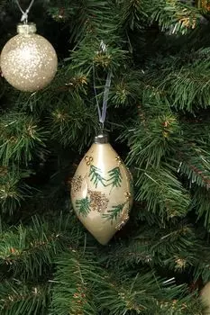 Елочная игрушка стеклянная Хвойные веточки Holiday Classics