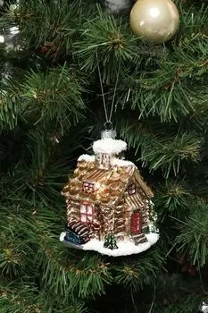 Елочная игрушка стеклянная Избушка Holiday Classics
