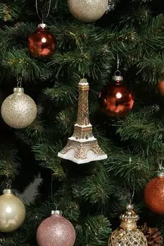 Елочная игрушка стеклянная Эйфелева башня Holiday Classics