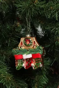 Елочная игрушка стеклянная Камин GOODWILL