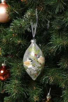 Елочная игрушка стеклянная Капля Holiday Classics