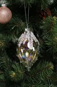 Елочная игрушка стеклянная Капля Holiday Classics