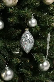 Елочная игрушка стеклянная Капля Ледяная Holiday Classics