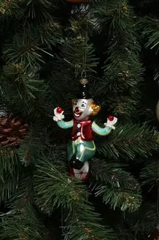 Елочная игрушка стеклянная Клоун Kersten