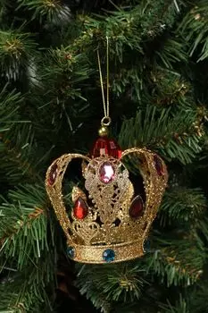 Елочная игрушка стеклянная Корона Kersten
