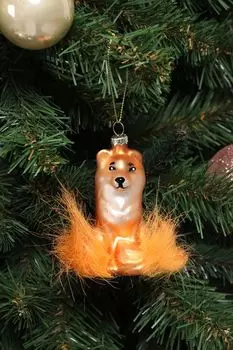 Елочная игрушка стеклянная Лиса COSY @ HOME