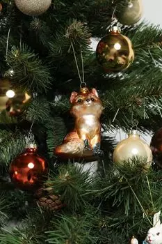 Елочная игрушка стеклянная Лисичка Holiday Classics