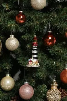 Елочная игрушка стеклянная Маяк Санторини Holiday Classics