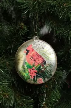 Елочная игрушка стеклянная Медальон Holiday Classics