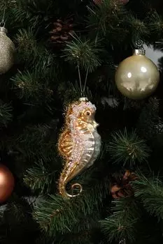 Елочная игрушка стеклянная Морской конек GOODWILL