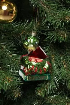 Елочная игрушка стеклянная Мудрая змея Holiday Classics