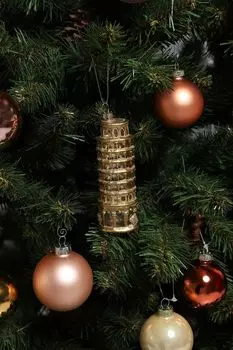 Елочная игрушка стеклянная Пизанская башня Holiday Classics