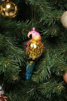 Елочная игрушка стеклянная Попугай Ара Holiday Classics