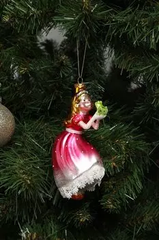 Елочная игрушка стеклянная Принцесса и лягушка Holiday Classics