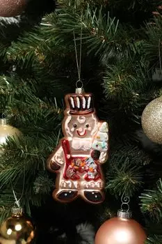 Елочная игрушка стеклянная Пряник имбирный в ассортименте Holiday Classics