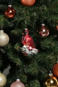 Елочная игрушка стеклянная Птица Клест Holiday Classics