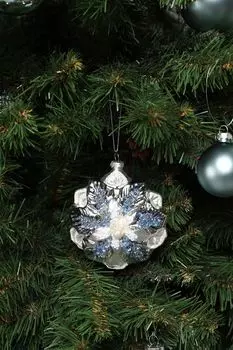 Елочная игрушка стеклянная Пуансеттия в ассортименте Holiday Classics