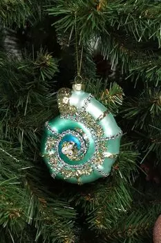 Елочная игрушка стеклянная Ракушка в ассортименте GOODWILL