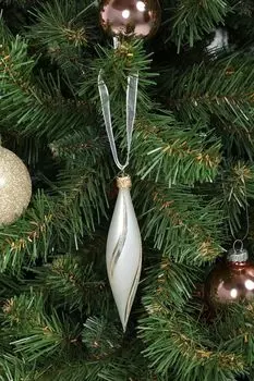 Елочная игрушка стеклянная с декором COINCASA