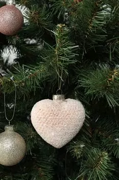 Елочная игрушка стеклянная с декором COINCASA