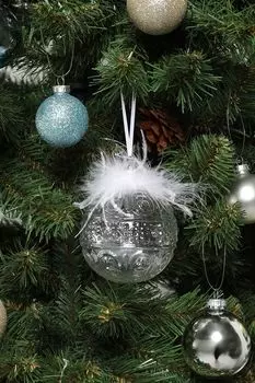 Елочная игрушка стеклянная с декором COINCASA