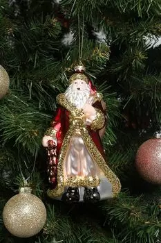 Елочная игрушка стеклянная Санта GOODWILL