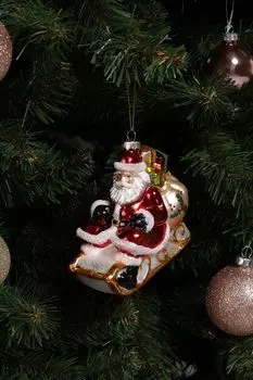 Елочная игрушка стеклянная Санта GOODWILL