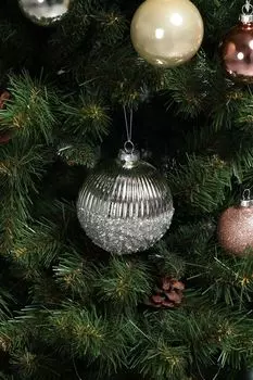 Елочная игрушка стеклянная Шар стеклярус Holiday Classics