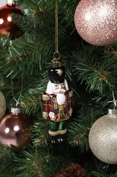 Елочная игрушка стеклянная Щелкунчик в ассортименте COINCASA