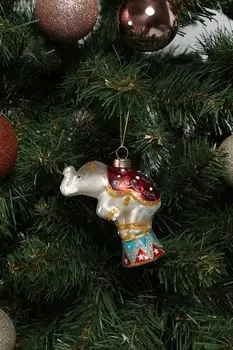 Елочная игрушка стеклянная Слон Kersten