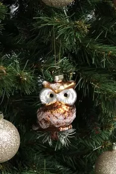 Елочная игрушка стеклянная Сова COSY @ HOME