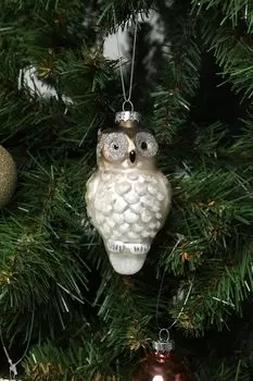Елочная игрушка стеклянная Сова Holiday Classics
