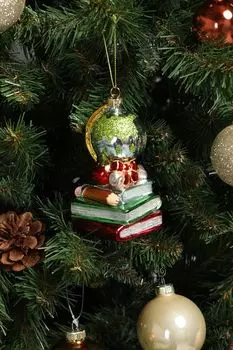 Елочная игрушка стеклянная Старинный глобус Holiday Classics