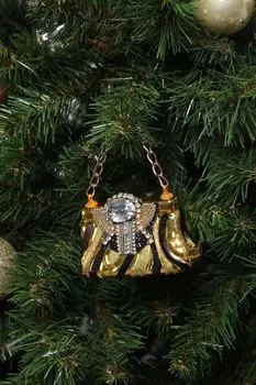 Елочная игрушка стеклянная Сумка Дамаскин Holiday Classics