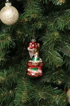 Елочная игрушка стеклянная Змея Брызги шампанского Holiday Classics