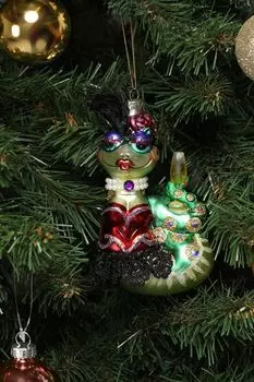 Елочная игрушка стеклянная Змея Holiday Classics