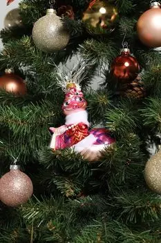 Елочная игрушка стеклянная Змея Леди Holiday Classics