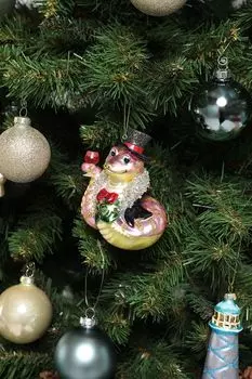 Елочная игрушка стеклянная Змея с бокалом Holiday Classics