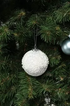 Елочная шар стеклянный Белые жемчужины Holiday Classics