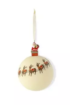 Елочный шар с принтом Олени 10 см COINCASA