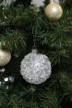 Елочный шар стеклянный Льдинки Holiday Classics