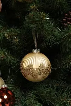 Елочный шар стеклянный Отблески Рождества Holiday Classics