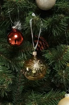 Елочный шар стеклянный с декором COINCASA