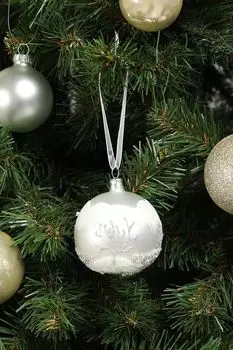 Елочный шар стеклянный с декором COINCASA