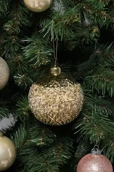 Елочный шар стеклянный с декором COINCASA