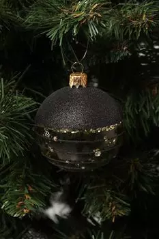 Елочный шар стеклянный с декором COINCASA