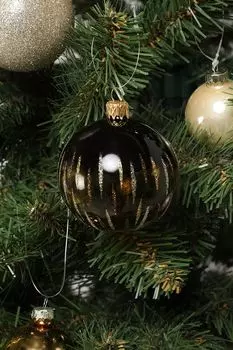 Елочный шар стеклянный с декором COINCASA